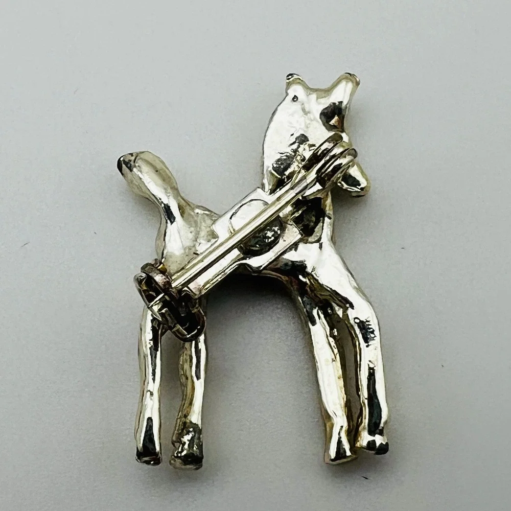 Horse Brooch Vintage Gold Tone Standing Figural Pony Whimsical‎ Equestrian Pin